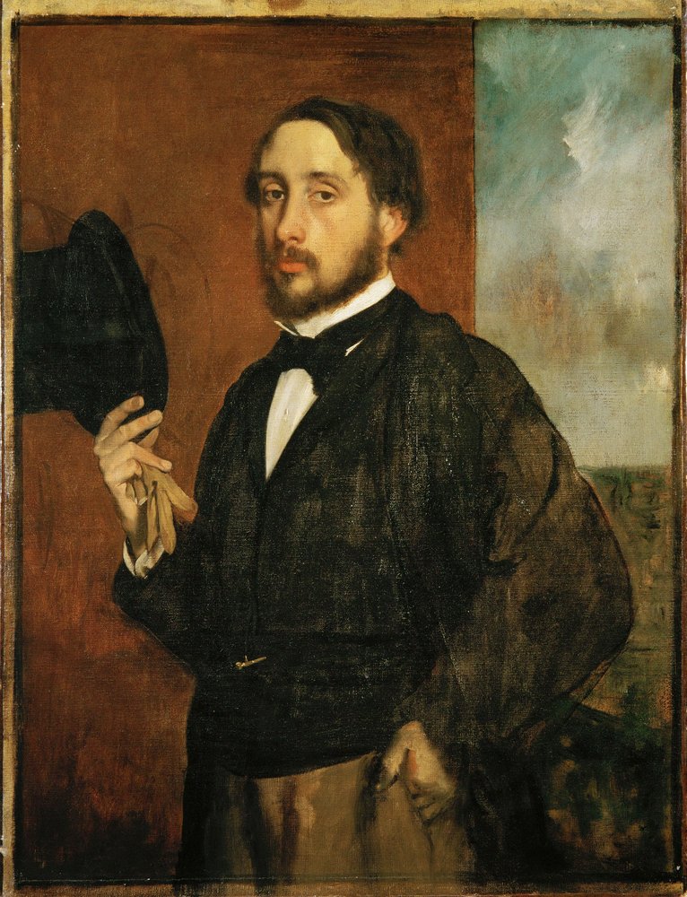 Autorretrato, Degas levantando o chapéu (óleo sobre tela) de Edgar Degas