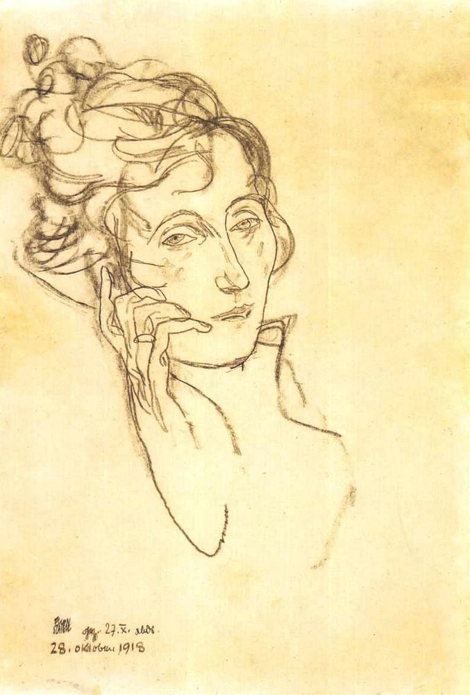 Edith Schiele morrendo de Egon Schiele