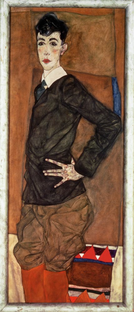 Retrato de Erich Lederer, filho de um mecenas de Schiele (óleo e guache) de Egon Schiele