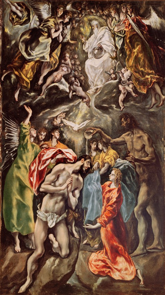 O batismo de Cristo, 1608-14 de El Greco