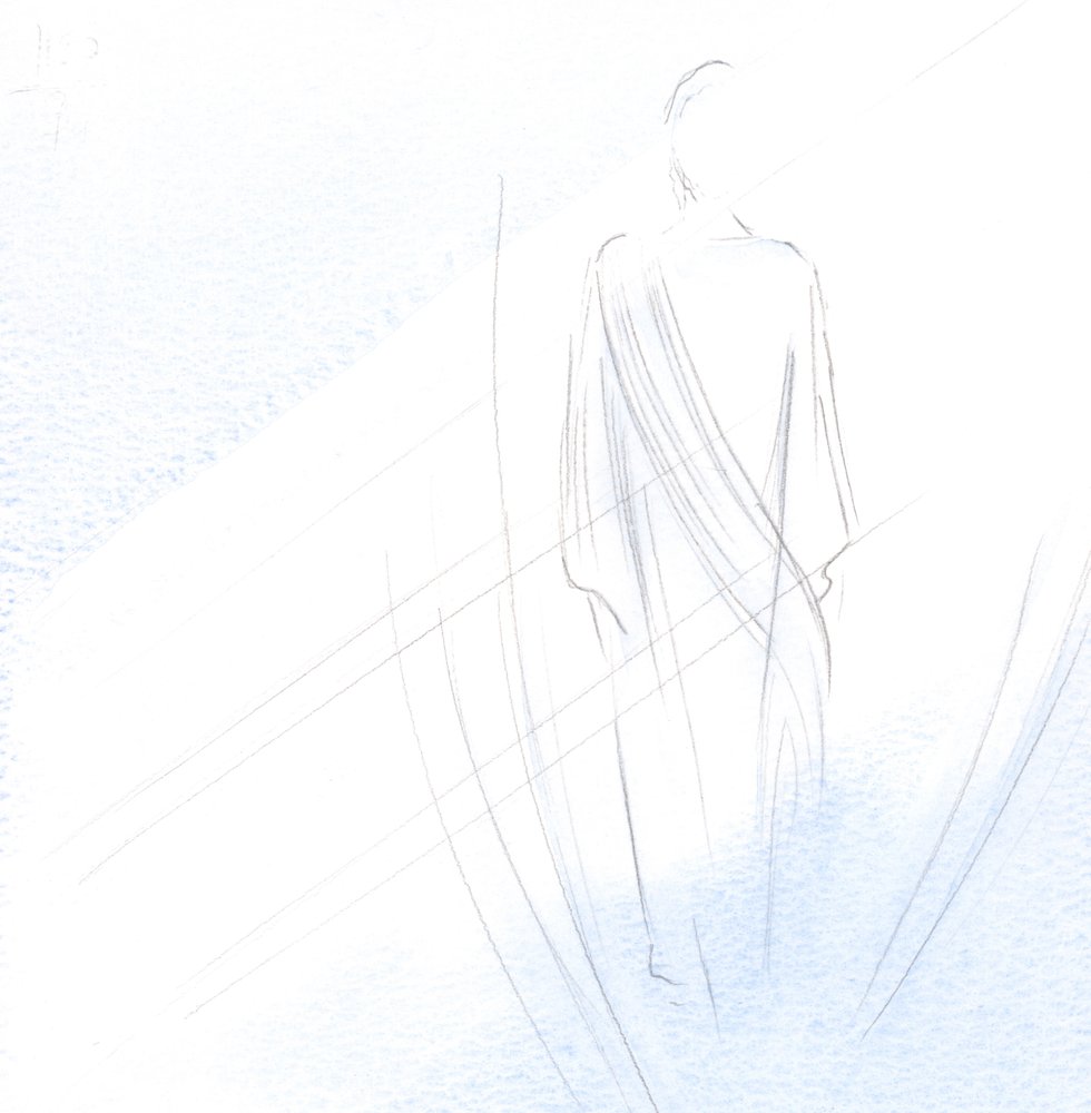 Cristo não nos teme excessivamente na Comunhão, mas calmamente aceita a homenagem do nosso coração; ele é nosso verdadeiro companheiro., 2001 (w - c no papel) de Elizabeth Wang