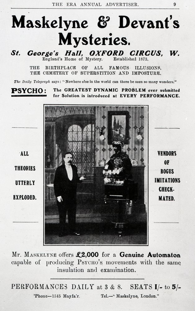 Propaganda para os mistérios de Maskelyne und Devant (imprimir) de English School