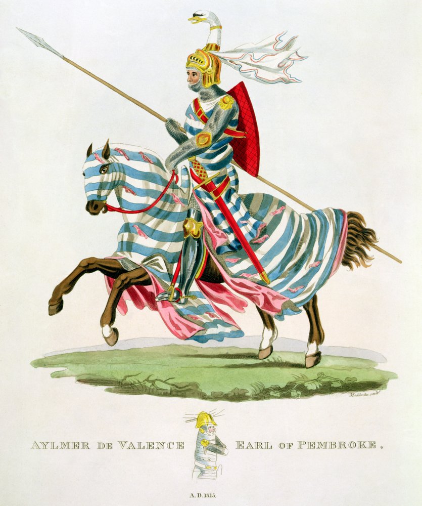Aylmer de Valence, Conde de Pembroke (1265-1324), 1315, gravado por W. Maddocks, de &39;Ancient Armor&39; de Samuel Rush Meyrick, 1824 de English School