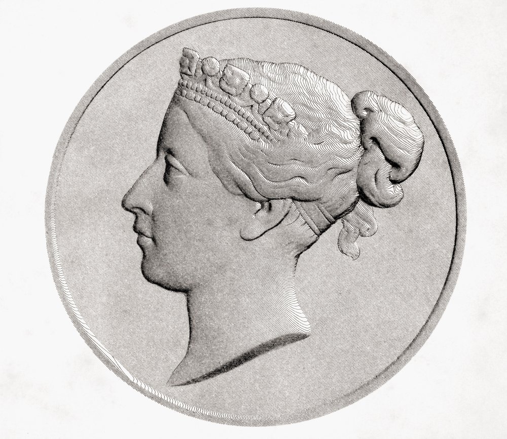 Rainha Vitória, de "Old England&39;s Worthies" de Lord Brougham e outros, publicou Londres, em 1880 de English School