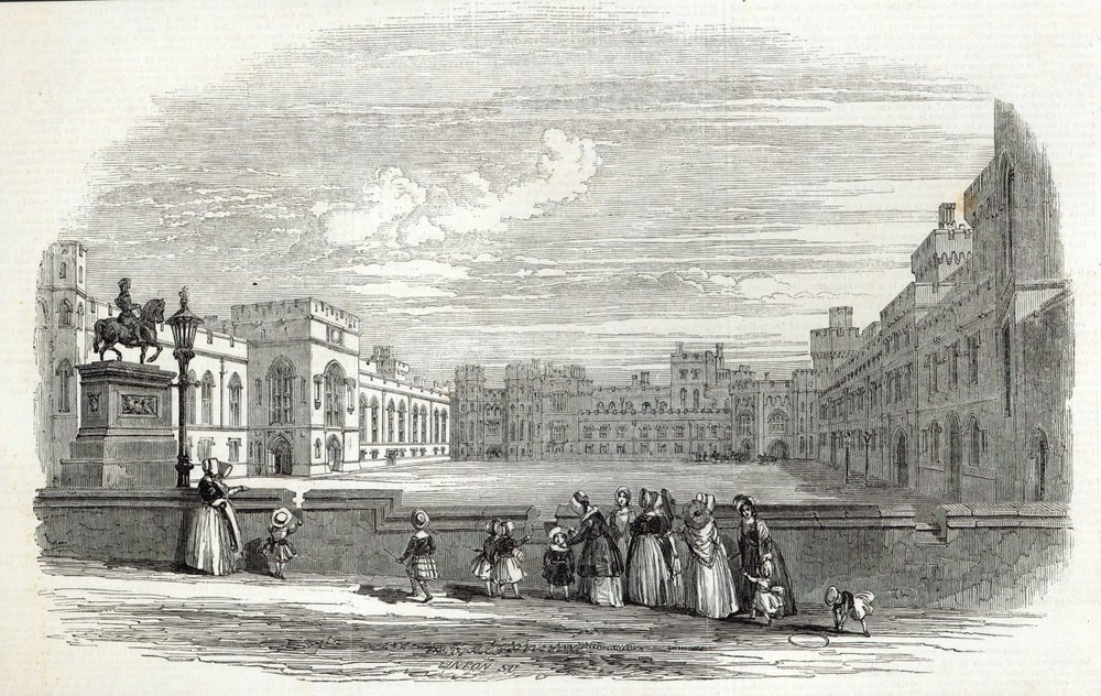 O Grande Quadrângulo, Castelo de Windsor, de &39;The Illustrated London News&39;, 10 de outubro de 1846 de English School
