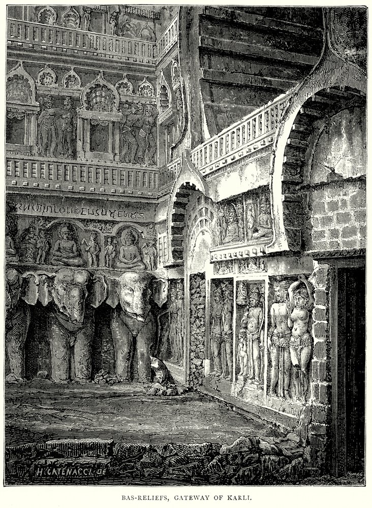 Bas-Reliefs, Porta de Karli (gravura) de English School