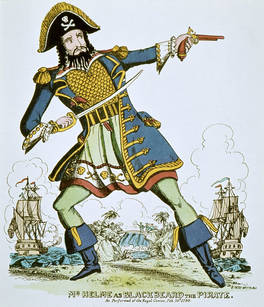 Barba negra o pirata (gravação colorida) de English School