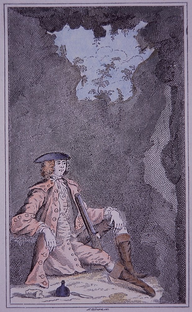 Dick Turpin escondido numa caverna, de Richard Bayes
