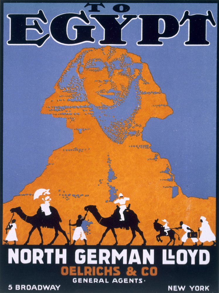 Egito, propaganda de cartazes Norddeutscher Lloyd de English School