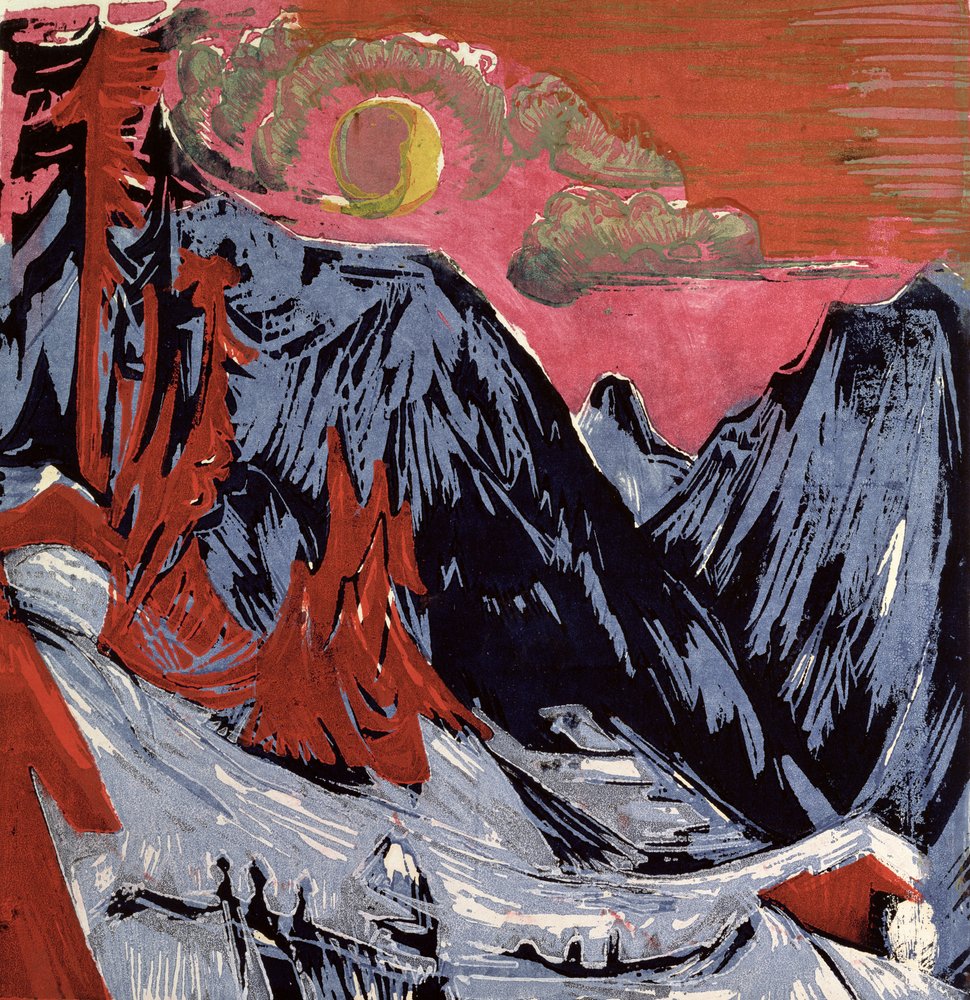 Montanhas no inverno, 1919 de Ernst Ludwig Kirchner