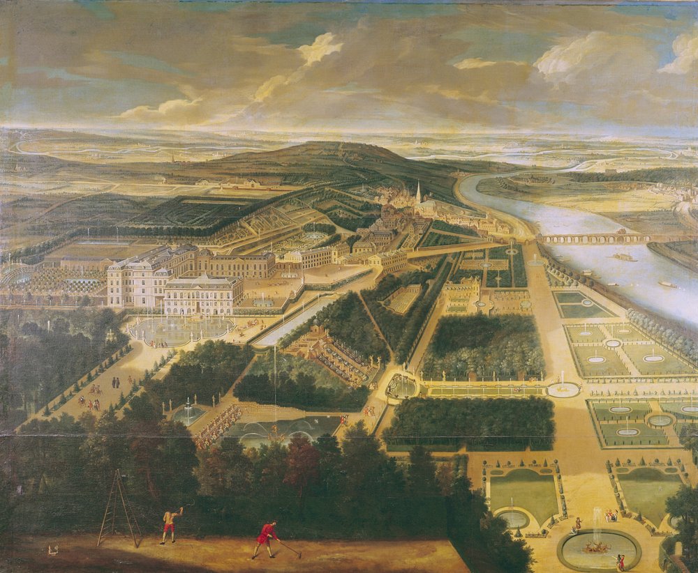 Vista do castelo e jardins de St. Cloud, de Etienne Allegrain