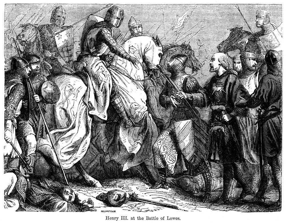 Henrique III na batalha de Lewes, em 14 de maio de 1264. de Felix Henri Emmanuel Philippoteaux
