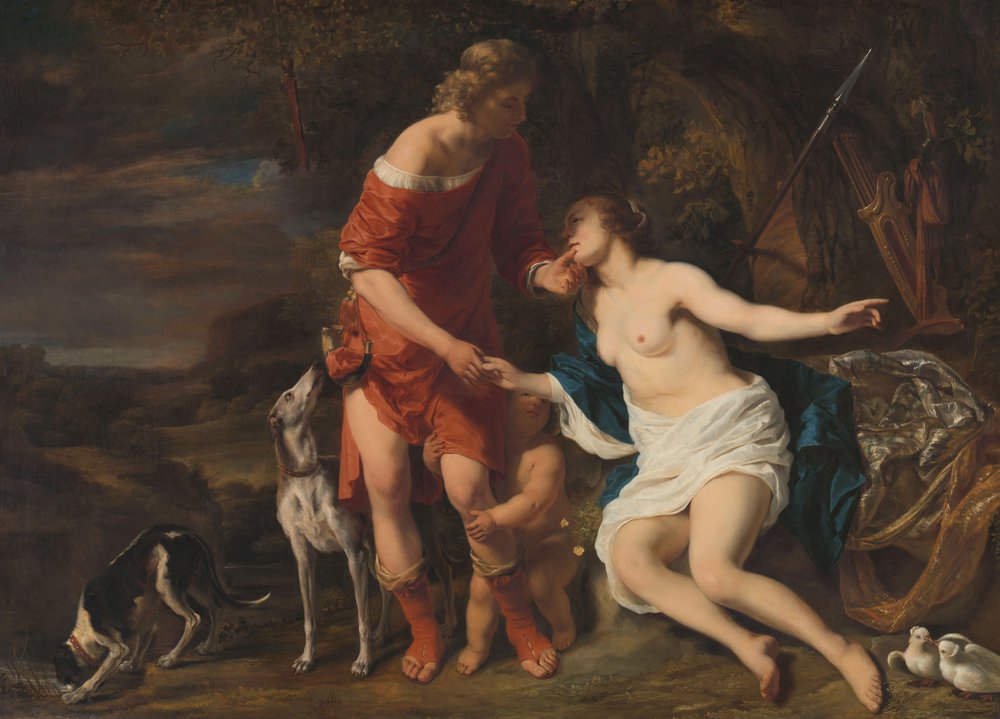 Vénus e Adónis, c.1658 (óleo sobre tela) de Ferdinand Bol