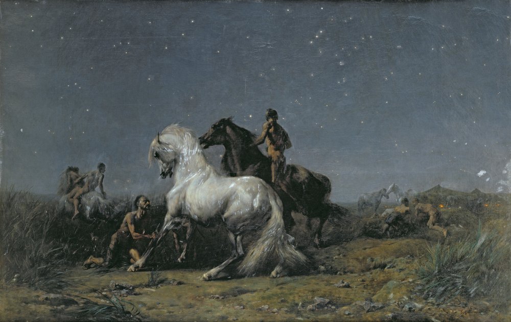 Os ladrões de cavalo do século XIX de Ferdinand Victor Eugene Delacroix