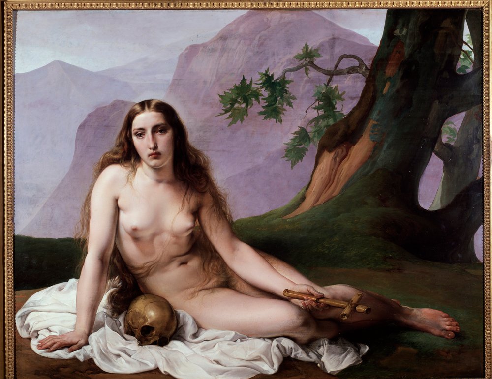 Maria Madalena penitente. Pintura de Francesco Hayez (1791-1882), 1825. Dimensões 118 x 150 cm. Milão, Galleria d’Arte Moderna de Francesco Hayez
