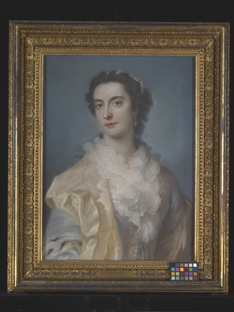 Retrato de uma senhora, data desconhecida (pastel sobre papel, montado) de Francis Cotes