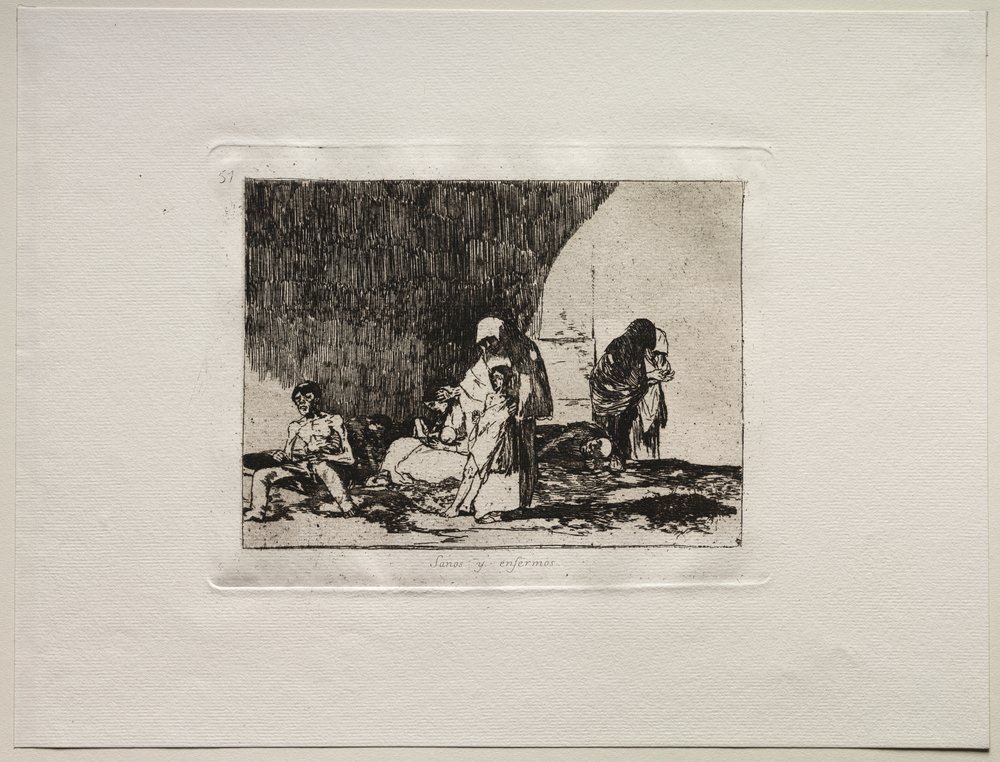 Os horrores da guerra: os saudáveis e os doentes de Francisco de Goya
