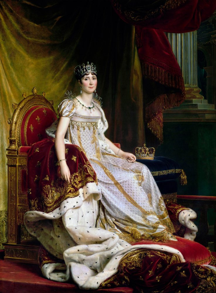 Josefina de Beauharnais, a primeira mulher de Napoleão Bonaparte 1763-1814, em traje de coroação, 1807-1808 de Francois Pascal Simon Gerard