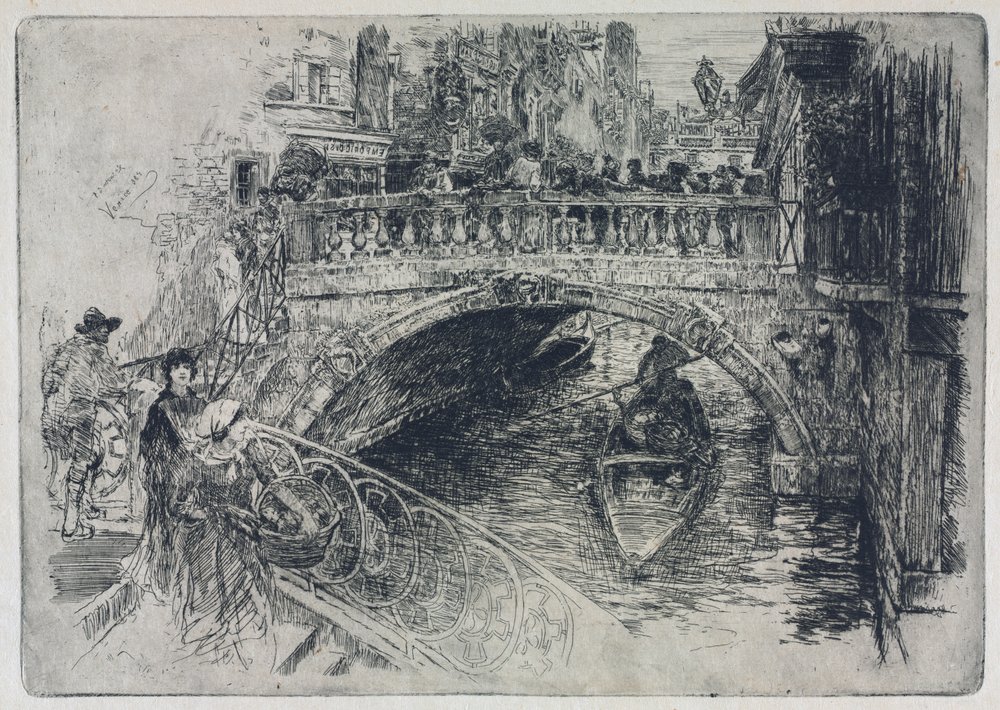 Ponte Venetian, 1884. de Frank Duveneck