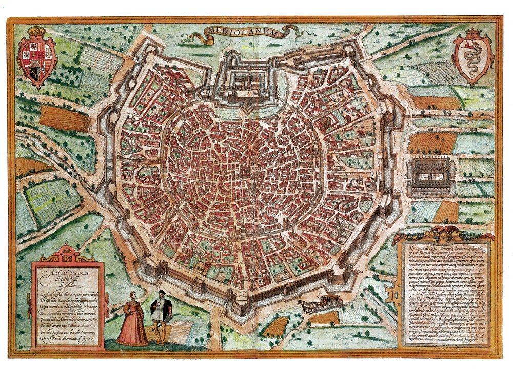 Mapa de Milão (gravura de Franz Hogenberg