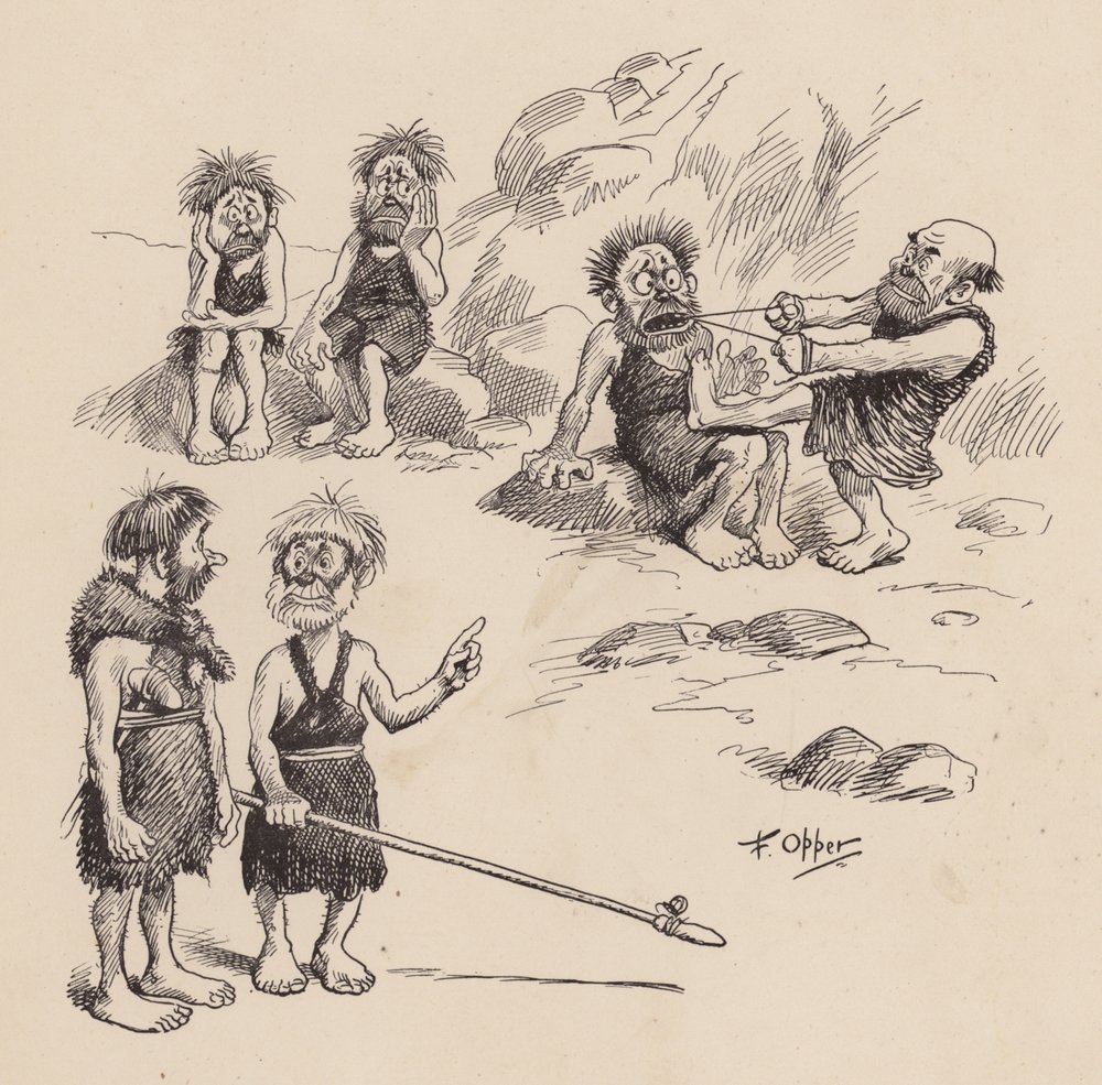 Os nossos antepassados antediluvianos, de F. Opper: Número Sete (litografia) de Frederick Burr Opper