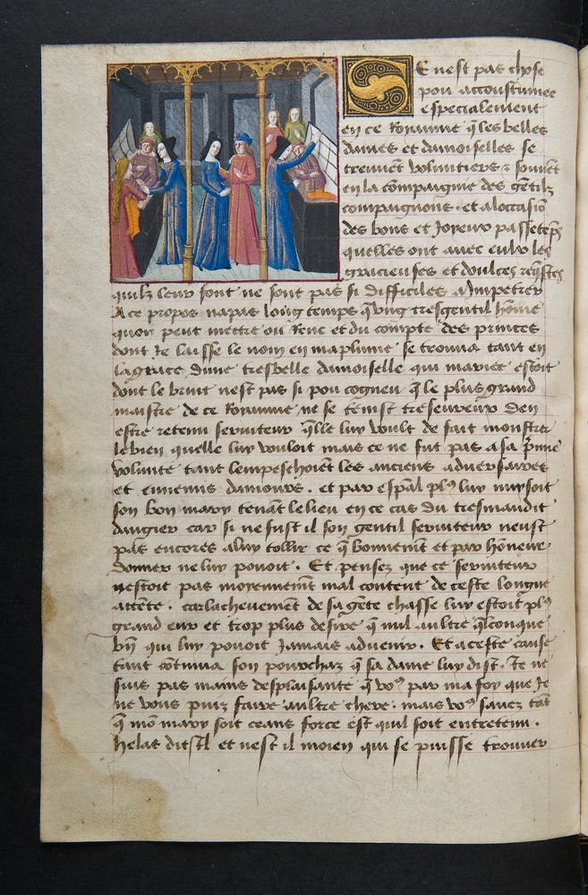 MS Hunter 252 062v Página da Hundred News News, c.1461-62 de French School