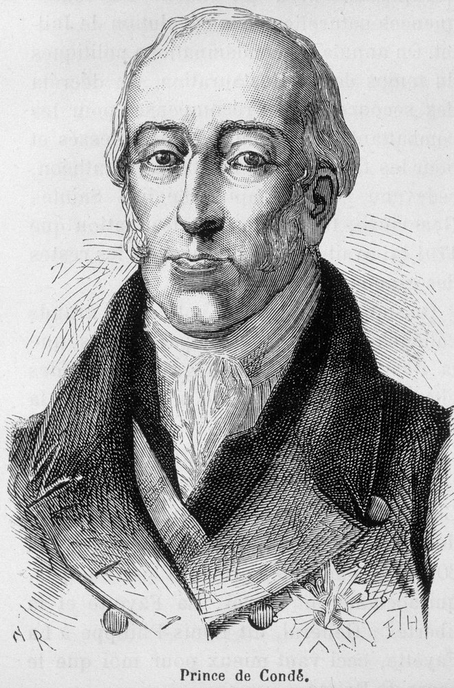 Retrato de Louis V Joseph de Bourbon-Conde (1736-1818), oitavo príncipe de Conde, homem de guerra francês, em "L