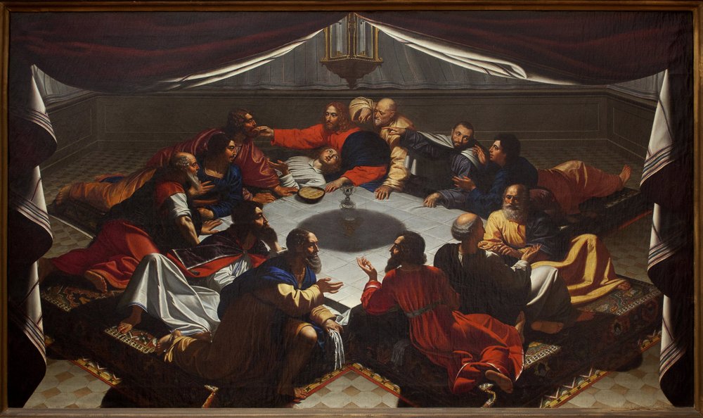 O último. Pintura anónima, óleo sobre tela - Art francais (?) de French School