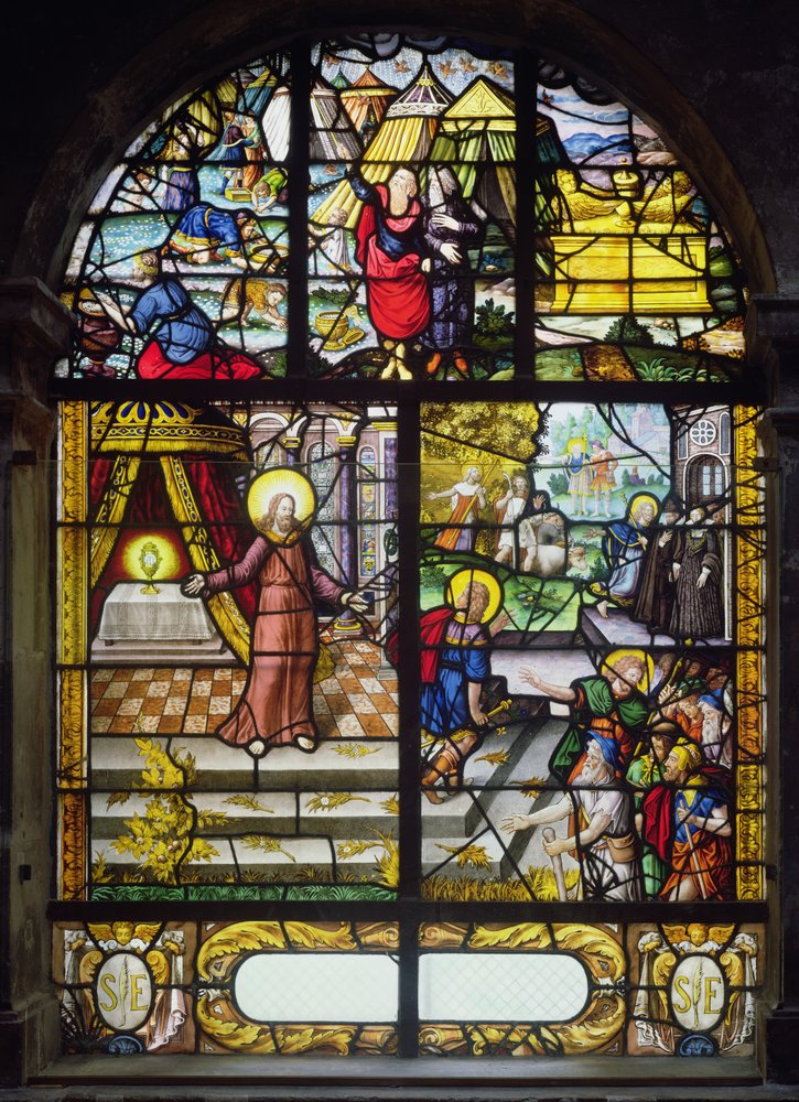 Janela retratando o recolhimento do maná, 1612-22 de French School