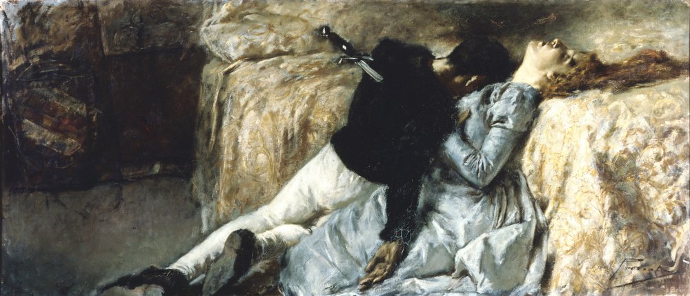 Paolo e Francesca, c. 1887 de Gaetano Previati