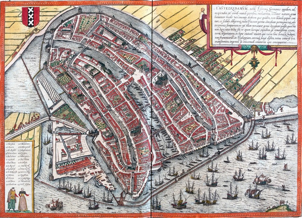 Amesterdão, Países Baixos de Georg and Hogenberg Franz (1535-90) Braun