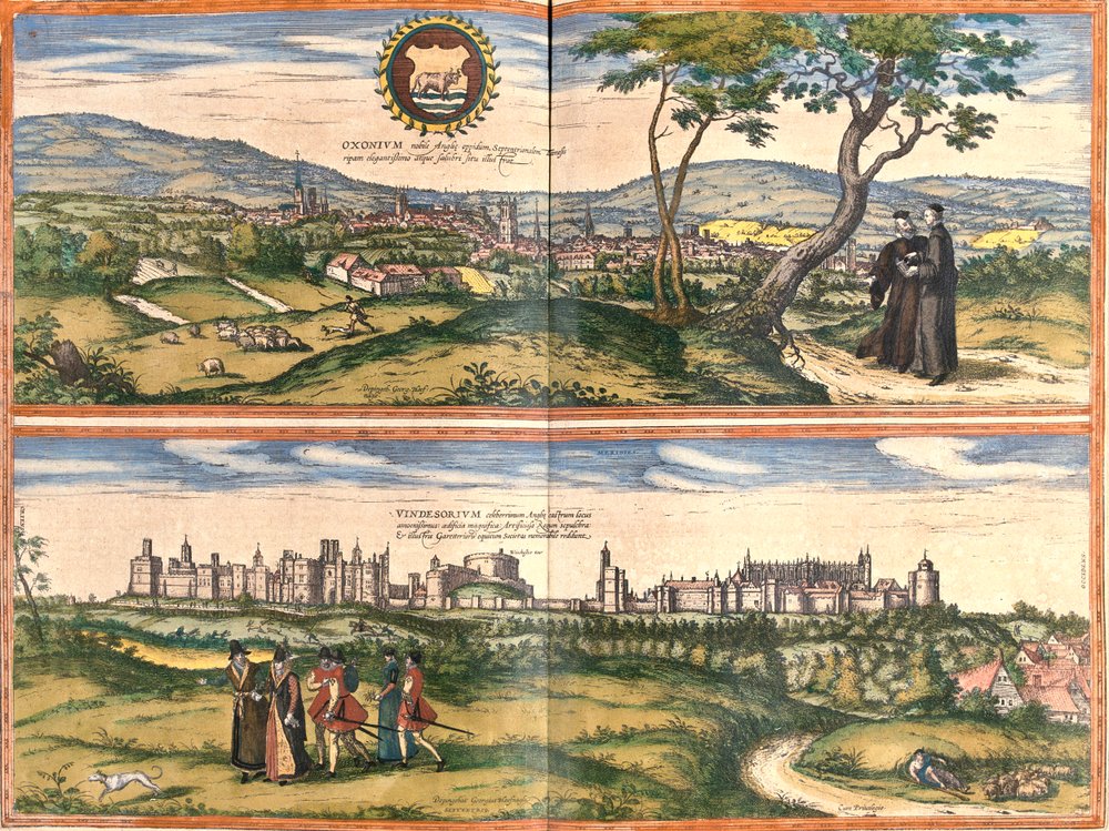 Oxford, Windsor, Castelo, Grã-Bretanha de Georg and Hogenberg Franz (1535-90) Braun