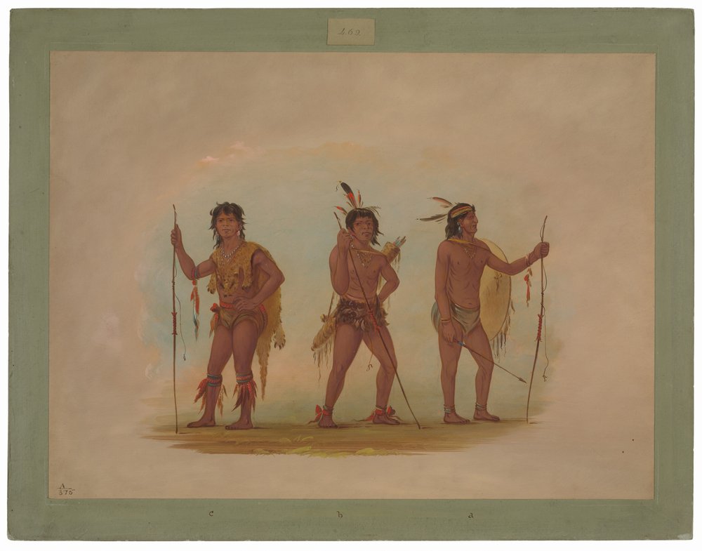Três que são homens | George Catlin | Impressão de arte