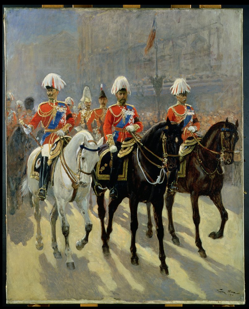 George V (1865-1936) em procissão, 1910 de Georges Bertin Scott