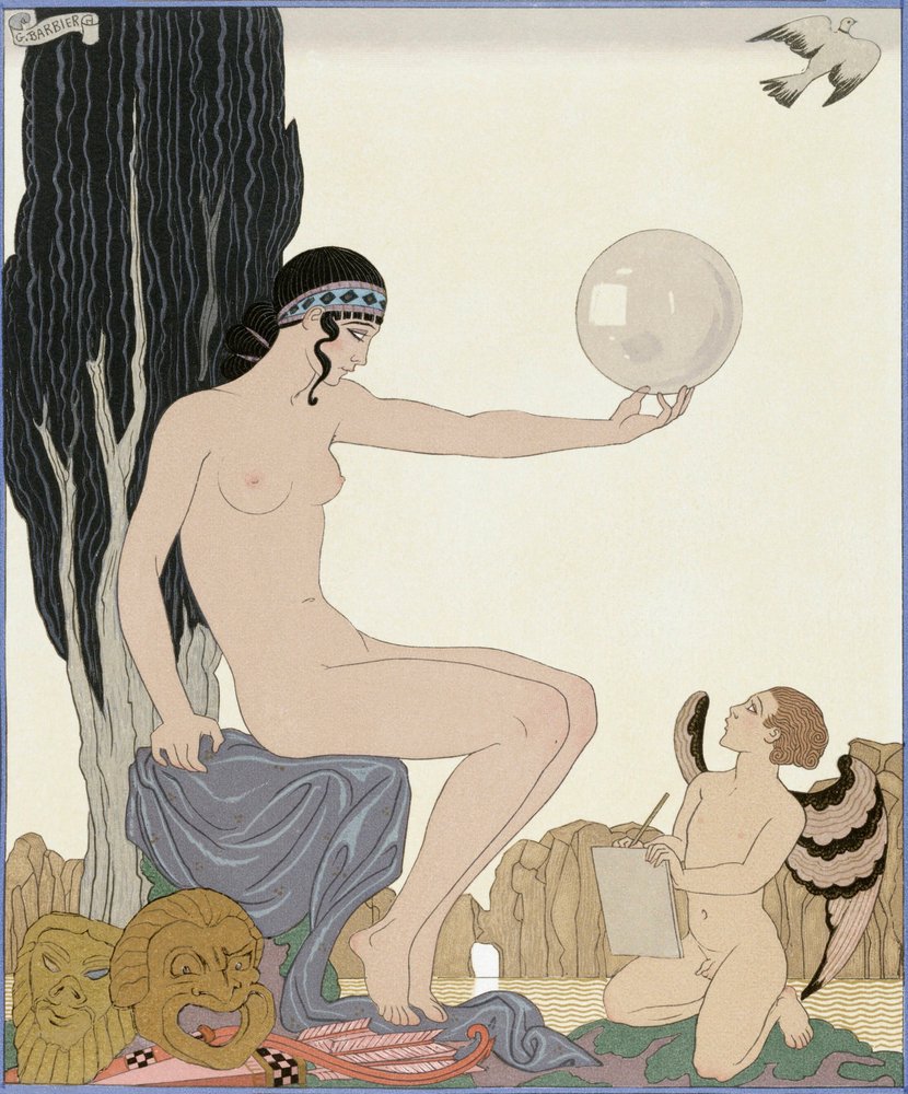 Uma Musa inspira um artista de Georges Barbier