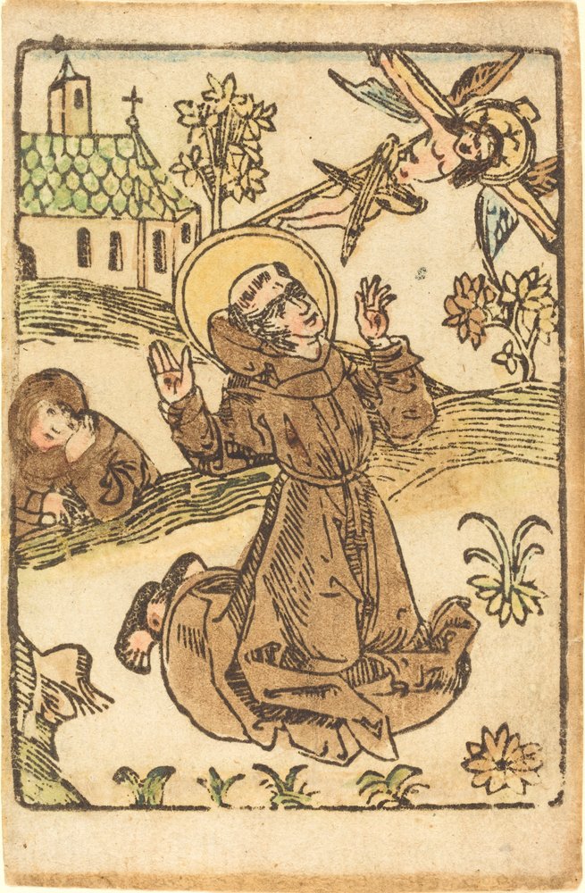 São Francisco Recebendo os Estigmas de German 15th Century