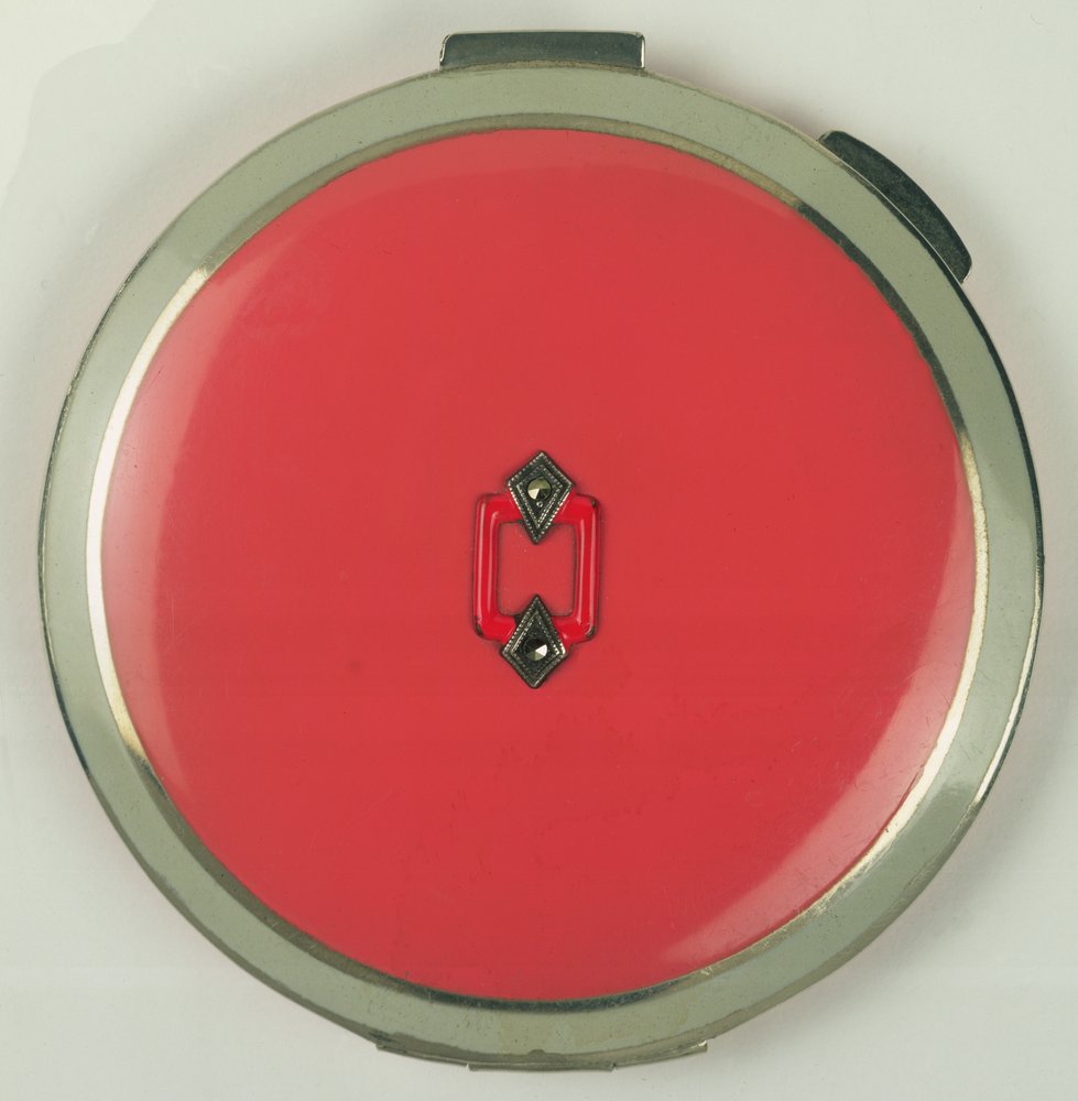 Art Deco Powder Compact, feito pela Rowenta, década de 1950 (coral) de German School