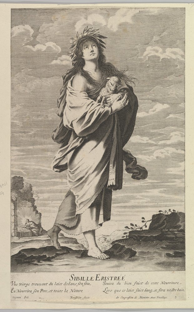 Sibila eritreia, c. 1635. Criadores: Gilles Rousselet, Abraham Bosse. de Gilles Rousselet and Abraham Bosse