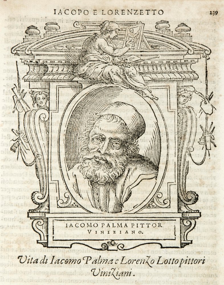 Milão, Biblioteca Braidense, Vite de piv excellent, Giorgio Vasari 1568, Jacopo Palma de Giorgio Vasari