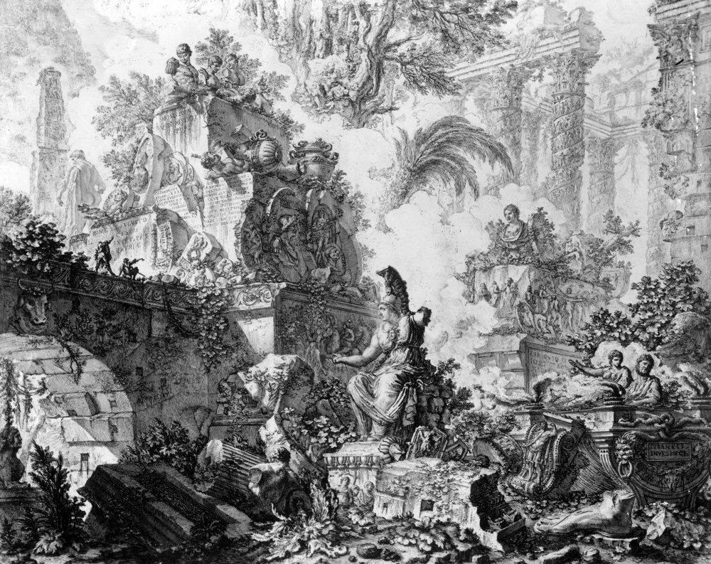 Frontispício da série &39;Vedute di Roma&39;, c.1760 de Giovanni-Battista Piranesi