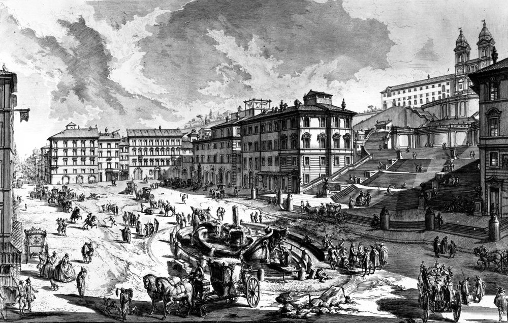Vista da Piazza di Spagna, da série "Vistas de Roma", c.1760 de Giovanni-Battista Piranesi