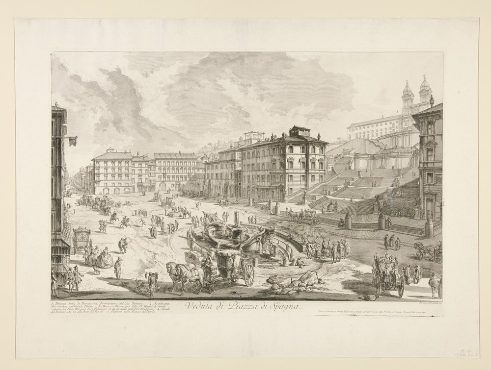 Vista da Piazza di Spagna, de Vistas de Roma de Giovanni-Battista Piranesi