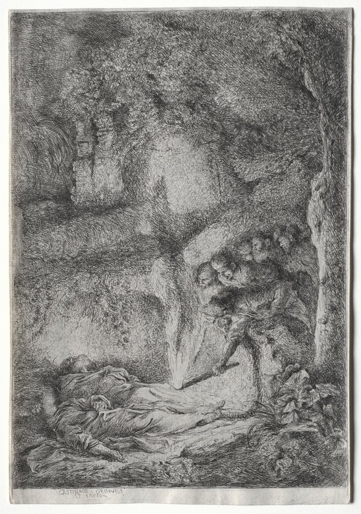A invenção dos corpos de S. Pedro e S. Paulo, c. 1650. de Giovanni Benedetto Castiglione
