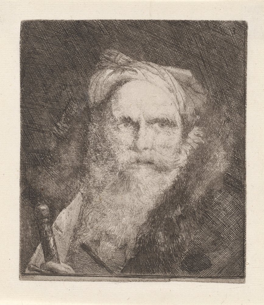 Velho com uma Espada, da Raccolta di Teste (Colecção de Cabeças) de Giovanni Domenico Tiepolo