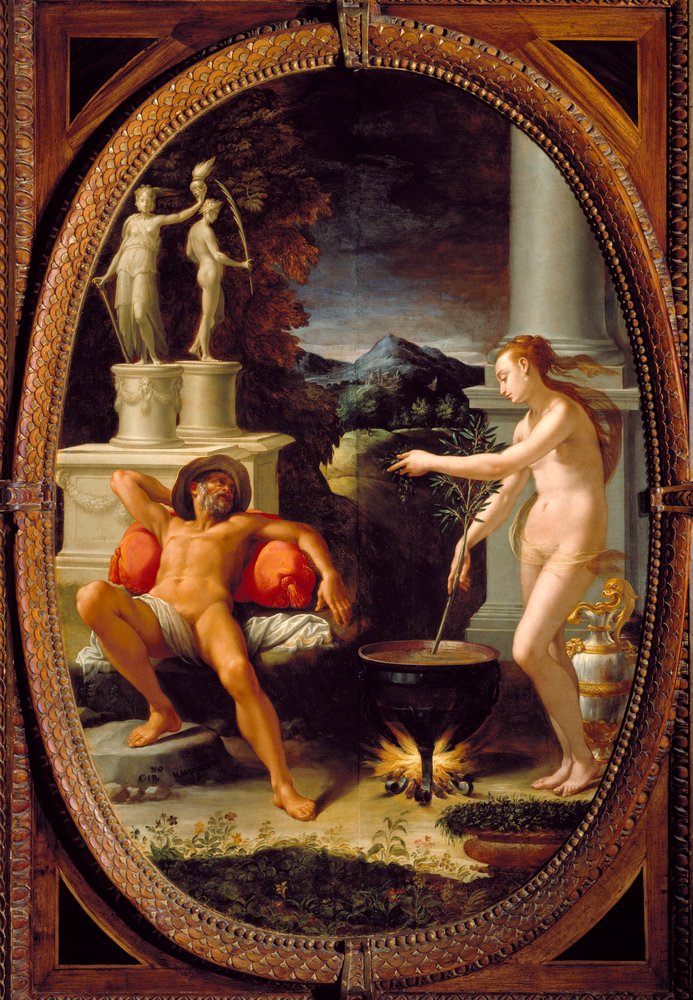 Rejuvenescimento Medee Eson, pai de Jason (Pintura de Girolamo Macchietti