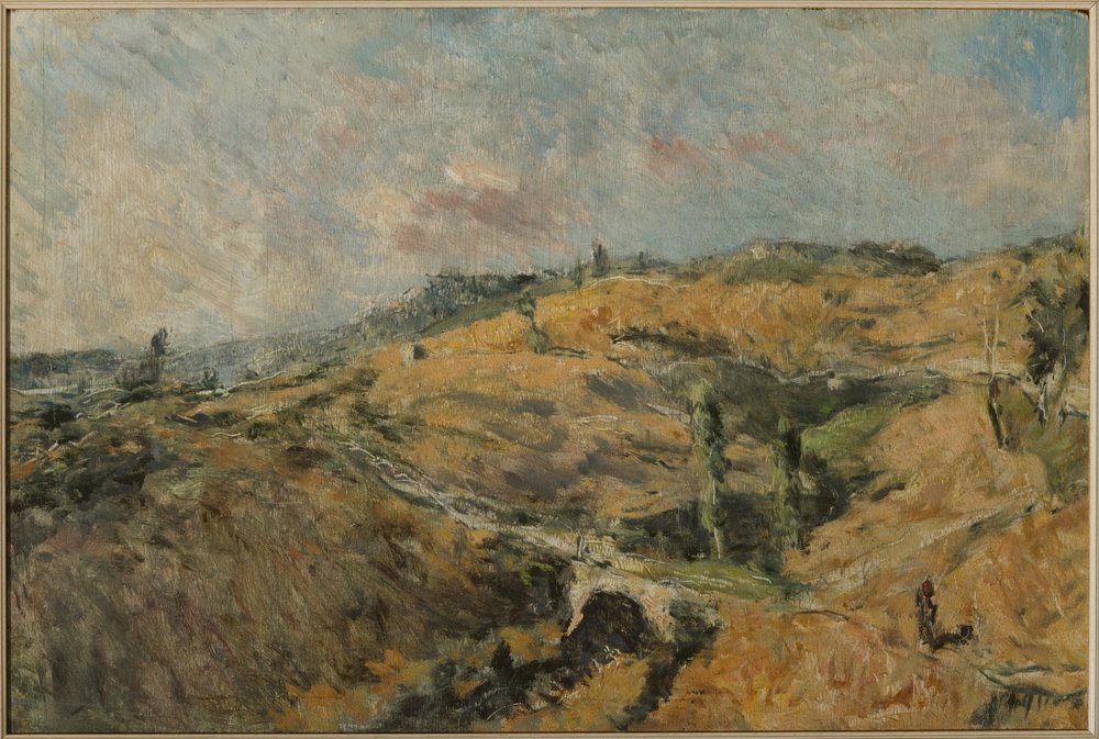 Tuscan Landscape - Le Caldire (óleo sobre painel) de Giuseppe Graziosi