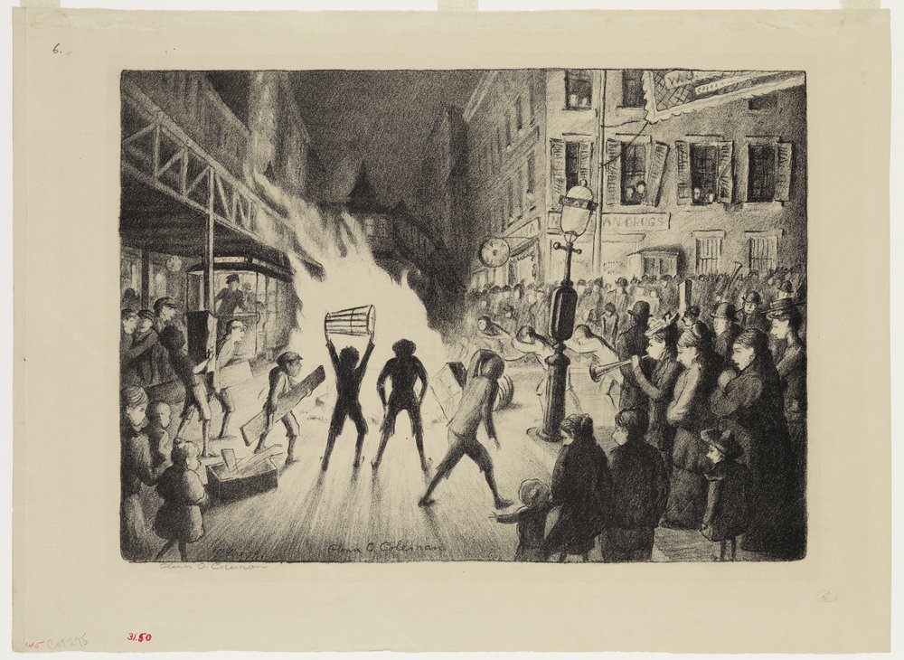 Fogueira da noite da eleição, 1928 de Glenn O Coleman