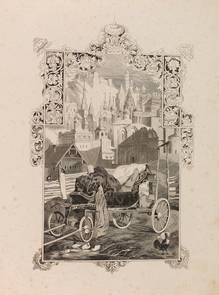 Frontispício da novela Tarantas The Tarantass de Vladimir Sollogub, 1845. de Grigori Grigorevich Gagarin