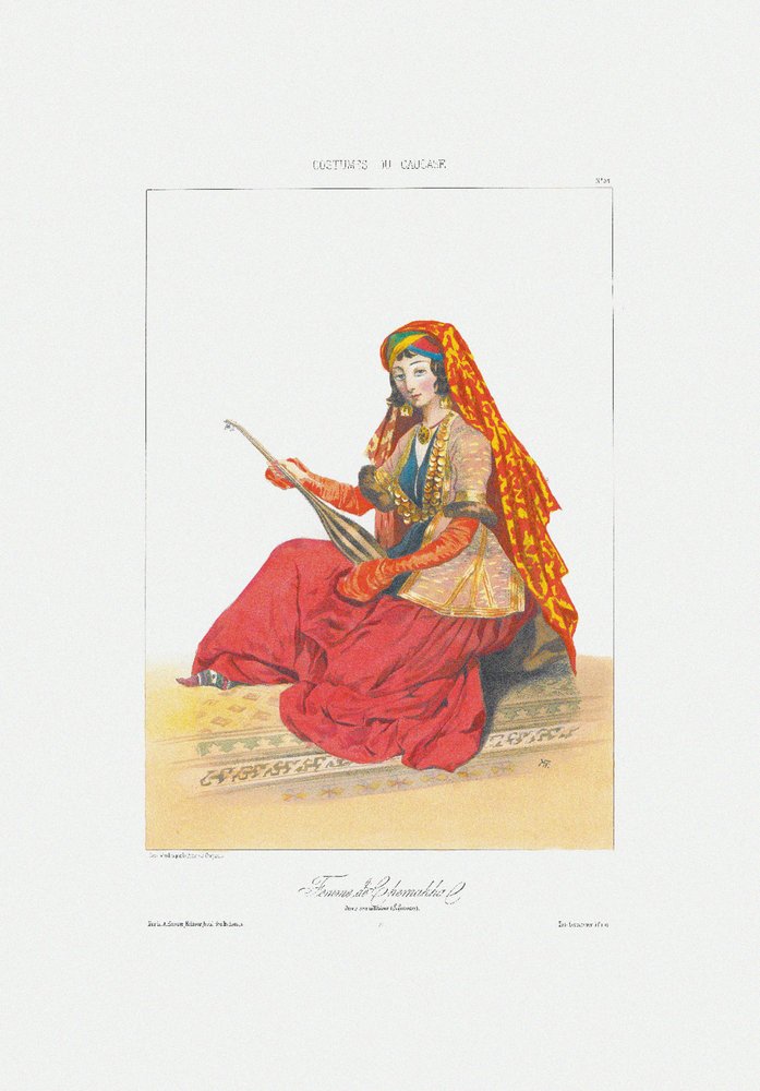 Mulher de Shamakhy De: Cenas, Paisagens, Danças e Trajes do Cáucaso, 1840 de Grigori Grigorevich Gagarin