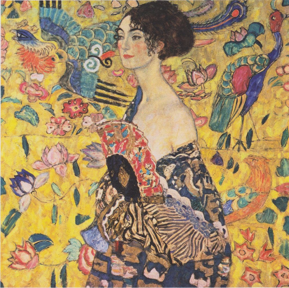 Senhora com ventilador de Gustav Klimt